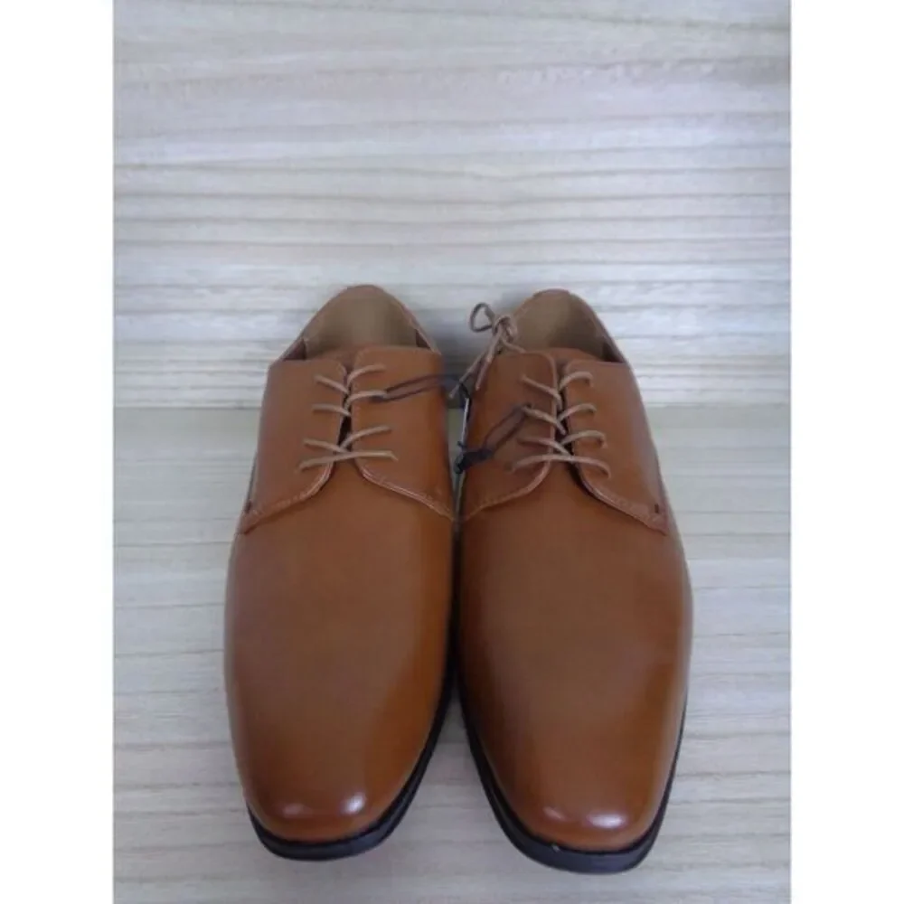 Perry Ellis Portfolio Leather Oxford Dress Shoes‎ Lace Up Brown Mens Size 8